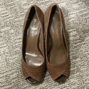 Franco Sarto Brown Suede Heels